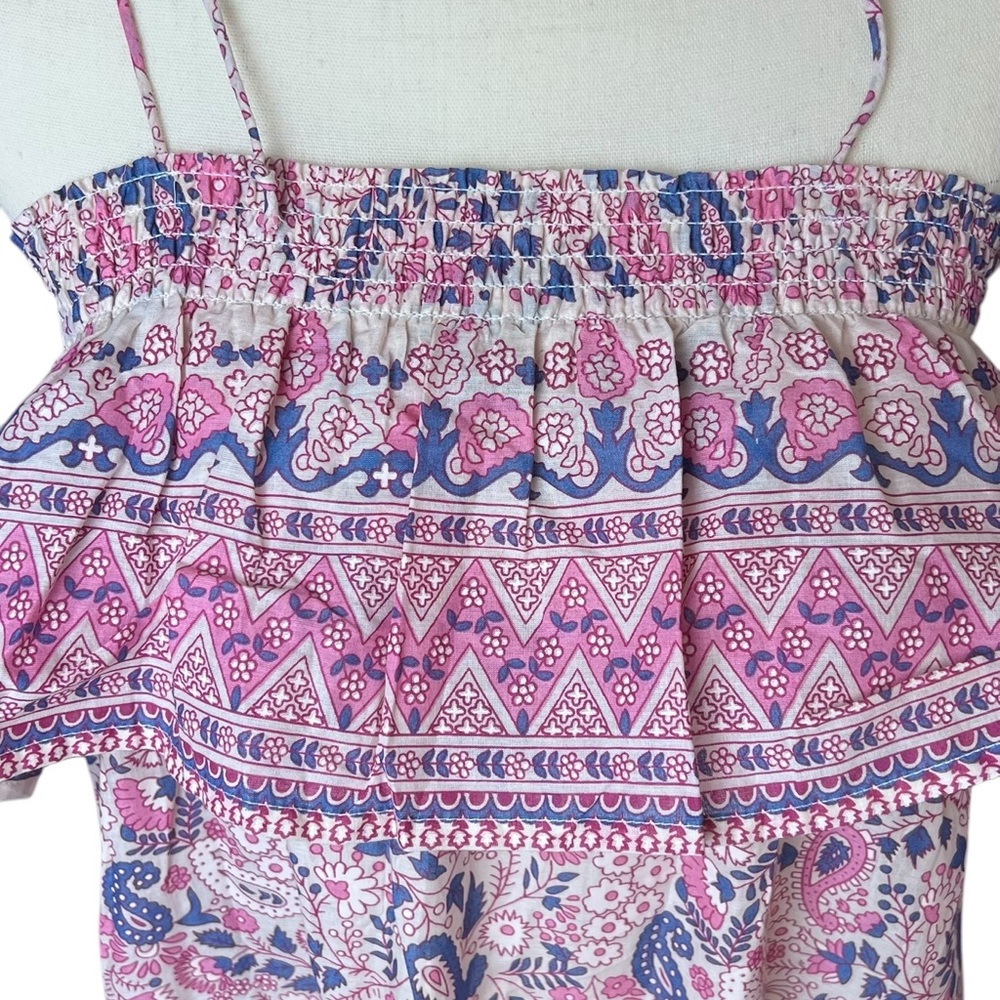 NWT Antik Batik Helene Cotton Long Sundress Light Pink Floral Print Size XS - Picture 5 of 15